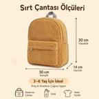 LumiaBag ölçüleri: 30 cm yükseklik, 30 cm genişlik, 14 cm derinlik — 3-6 yaş, kreş ve anaokulu için ideal